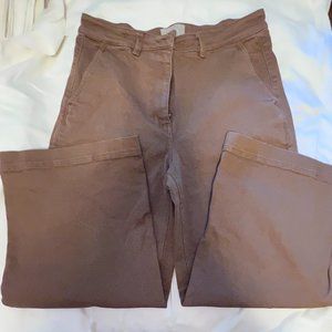 Everlane Cropped Wide Leg Pants Size 14 Brown